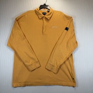 Callaway Golf Sport Polo Shirt Men XL Yellow 1/4 Zip Long Sleeve 100%‎ Cotton